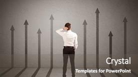  Presentation with arrows - Audience pleasing presentation consisting of sales person in doubt looking backdrop and a  colored foreground