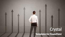  Presentation with person looking out in nature - Beautiful slide deck featuring sales person in doubt looking backdrop and a  colored foreground