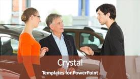  Presentation with car buying - Slides with sales pitch - mature single man with autos background and a tawny brown colored foreground