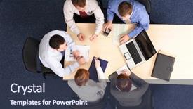  Presentation with sales strategy - Colorful presentation design enhanced with sales plan - building strategy - business people backdrop and a tawny brown colored foreground