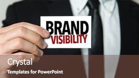  Presentation with business card - Cool new slides with sales plan - business man holding a card backdrop and a tawny brown colored foreground