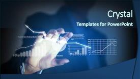  Presentation with sales - Colorful slide set enhanced with sales plan - close up of businesswoman holding backdrop and a ocean colored foreground