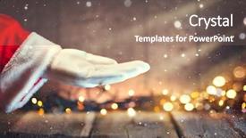  Presentation with hand palm - PPT theme featuring dreamboard - christmas santa claus showing empty background and a violet colored foreground