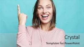  Presentation with weight loss woman showing - Slides consisting of surprised funny woman showing empty background and a lemonade colored foreground