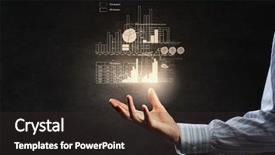  Presentation with digital image - Audience pleasing presentation consisting of sales report - businessman holding digital image backdrop and a dark gray colored foreground