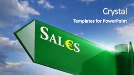  Presentation with sales business plan activities and sales target - Slides consisting of sales road sing for business background and a ocean colored foreground