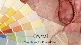  Presentation with decoration - PPT layouts enhanced with sales scheme - neutral and pink interior decoration background and a soft green colored foreground