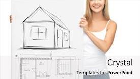  Presentation with real estate - Presentation theme consisting of sales scheme - real estate property business background and a white colored foreground