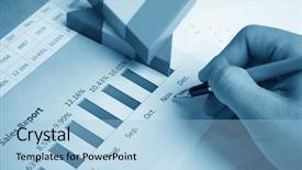  Presentation with sales strategy - Slide deck featuring sales strategy - financial report background and a light blue colored foreground