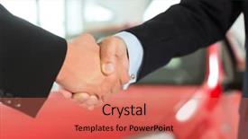  Presentation with car business - Beautiful PPT layouts featuring sales success - two men in business suits backdrop and a coral colored foreground