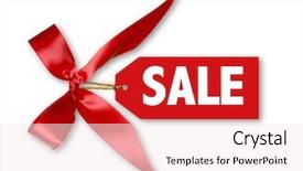  Presentation with red bow - Slides enhanced with sales tag with big red background and a  colored foreground
