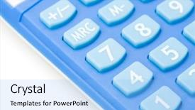  Presentation with pure white - Colorful PPT theme enhanced with sales tax - blue calculator keypad on pure backdrop and a  colored foreground