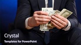  Presentation with people lost money fired businessman - Cool new presentation theme with sales tax - businessman counts money in hands backdrop and a wine colored foreground