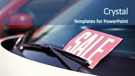  Presentation with cars - Presentation theme featuring sales tax - parked cars for sale background and a ocean colored foreground
