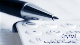  Presentation with calculator - Presentation enhanced with sales tax - pen on the calculator background and a sky blue colored foreground