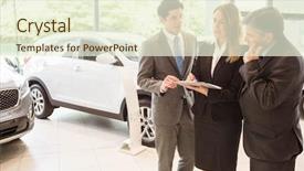  Presentation with car sales - Slide set enhanced with sales team look background and a cream colored foreground