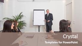  Presentation with sales strategy - Colorful slide set enhanced with sales training - businessman explaining a strategy backdrop and a gray colored foreground