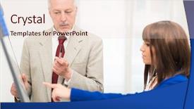  Presentation with colleague farewell goodbye - PPT layouts enhanced with sales training - senior businessman talking background and a lemonade colored foreground