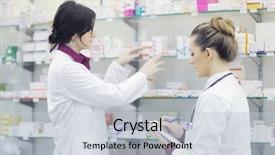  Presentation with team group yellow - Amazing PPT theme having sales training - team of pharmacist chemist woman backdrop and a light gray colored foreground