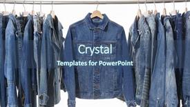  Presentation with jeans - Beautiful PPT layouts featuring sales up down - jeans shirt with jeans jacket backdrop and a ocean colored foreground