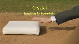  Presentation with baseball diamond - Colorful slides enhanced with base in a baseball diamond backdrop and a tawny brown colored foreground