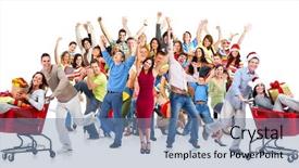  Presentation with christmas sale - Slide deck having christmas tree with black and background and a dark gray colored foreground