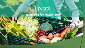  Presentation with box - PPT theme having saleslady-holding-box-with-goof background and a teal colored foreground