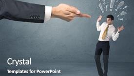  Presentation with last - Beautiful theme featuring salesman and drawn exclamation mark backdrop and a gray colored foreground