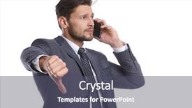  Presentation with salesman - Colorful slide set enhanced with salesman frustriert - businessman nervously talking backdrop and a  colored foreground