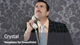  Presentation with telephone - PPT layouts enhanced with salesman frustriert - nerd scared expression businessman telephone background and a dark gray colored foreground