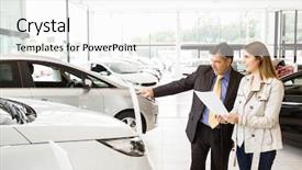  Presentation with salesman - Beautiful slide deck featuring salesman showing a car backdrop and a white colored foreground