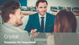  Presentation with dealership - PPT layouts consisting of salesman talking to a young couple at the dealership showroom background and a gray colored foreground
