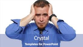  Presentation with kartun stress - Slides with salesman unhappy - businessman under stress isolated background and a teal colored foreground