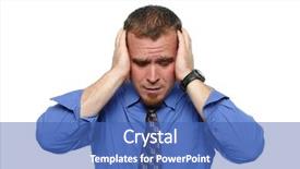  Presentation with kartun stress - Colorful theme enhanced with salesman unhappy - businessman under stress isolated backdrop and a  colored foreground