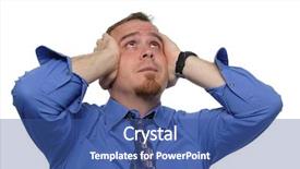  Presentation with stress - Theme featuring salesman unhappy - businessman under stress isolated background and a ocean colored foreground