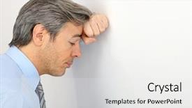  Presentation with depressed - Cool new theme with salesman unhappy - portrait of mature depressed businessman backdrop and a white colored foreground