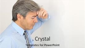  Presentation with depressed - Slide set featuring salesman unhappy - portrait of mature depressed businessman background and a light gray colored foreground
