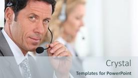  Presentation with salesman - Colorful theme enhanced with salesman backdrop and a sky blue colored foreground