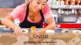  Presentation with dessert oreo ice cream - Cool new slides with an ice cream parlor backdrop and a coral colored foreground