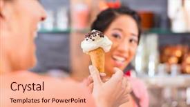  Presentation with ice cream - Amazing presentation having an ice cream parlor backdrop and a coral colored foreground