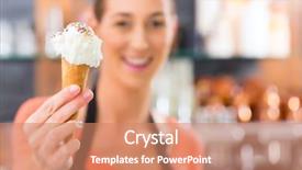  Presentation with ice cream - Slide set enhanced with an ice cream parlor background and a coral colored foreground