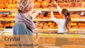  Presentation with pastries - Cool new theme with saleswoman in her bakery backdrop and a yellow colored foreground