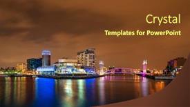  Presentation with united kingdom - Audience pleasing slide deck consisting of salford-quays-business-district backdrop and a tawny brown colored foreground