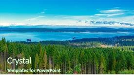  Presentation with risk top view - Audience pleasing theme consisting of salish - panoramic view of ladysmith shoreline backdrop and a tawny brown colored foreground