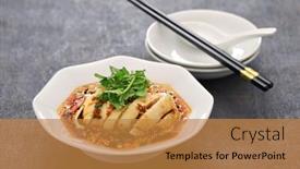  Presentation with chicken - Presentation theme with saliva-chicken-mouth-watering-chicken background and a gold colored foreground