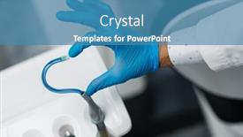  Presentation with shape heart - Slide set having saliva-ejector-and-a-hand background and a teal colored foreground