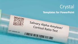 Presentation with cortisol - Theme consisting of salivary-alpha-amylase-cortisol-ratio background and a light blue colored foreground