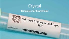  Presentation with protein - PPT theme having salivary-chromogranin-a-cga-test background and a light blue colored foreground