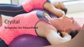  Presentation with stretching - Audience pleasing presentation design consisting of salle de sport - close-up side view of two backdrop and a coral colored foreground