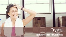  Presentation with water - Presentation featuring salle de sport - fit woman with water background and a  colored foreground